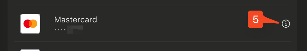 Viewing saved credit card details